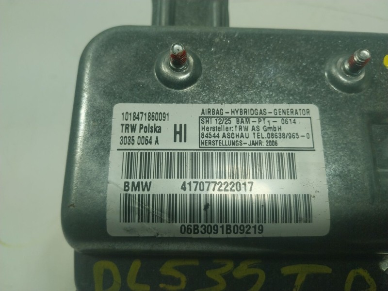 Recambio de airbag lateral trasero derecho para bmw serie 7 (e65/e66) 730ld referencia OEM IAM 72127226163 417077222017 
