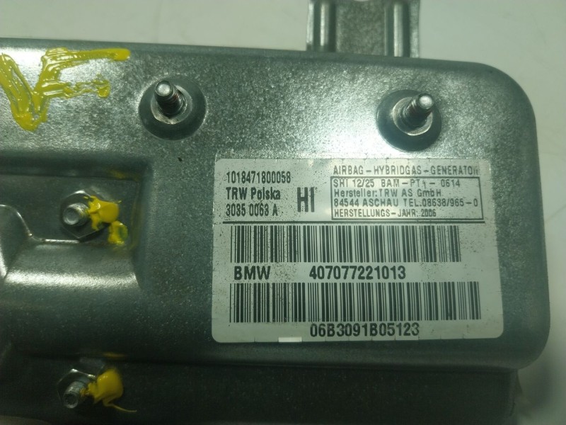 Recambio de airbag lateral trasero izquierdo para bmw serie 7 (e65/e66) 730ld referencia OEM IAM 72127226161 407077221013 