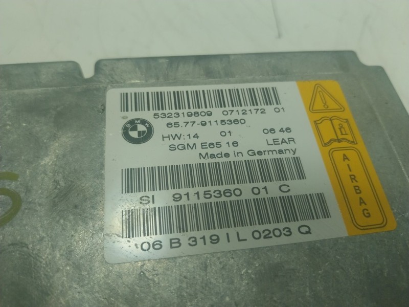 Recambio de centralita airbag para bmw serie 7 (e65/e66) 730ld referencia OEM IAM 65779149934 532319809 