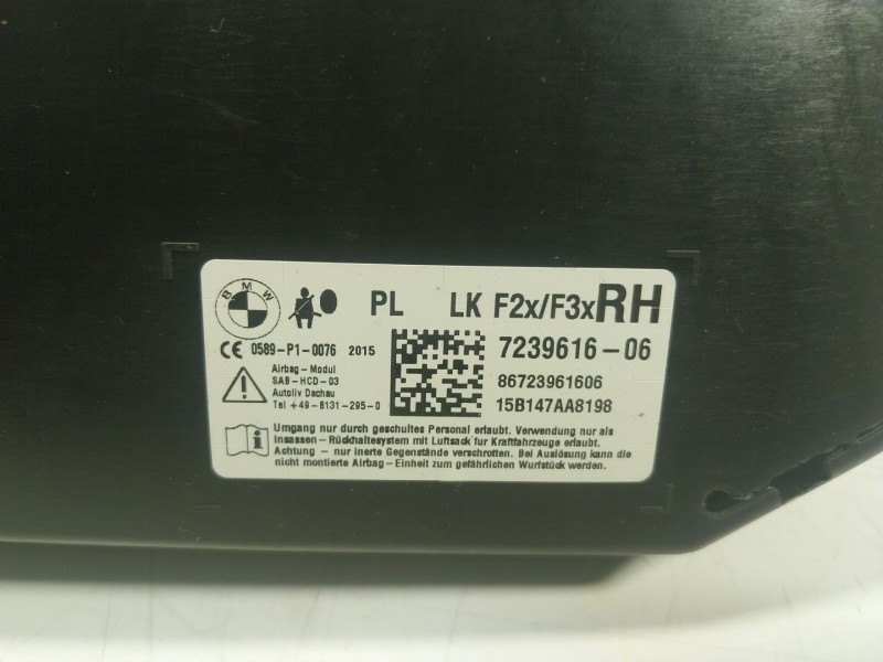 Recambio de airbag lateral delantero derecho para bmw 3 touring (f31) 316 d referencia OEM IAM  723961606 