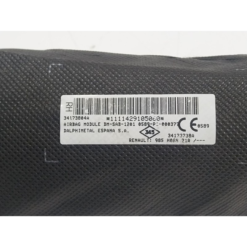 Recambio de airbag lateral delantero derecho para dacia duster (hs_) 1.5 dci (hsaj) referencia OEM IAM  98H06871R 