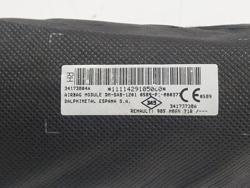 Recambio de airbag lateral delantero derecho para dacia duster (hs_) 1.5 dci (hsaj) referencia OEM IAM  98H06871R 