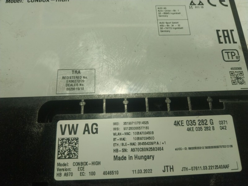 Recambio de modulo electronico para audi q7 4mg 3.0 v6 24v tdi referencia OEM IAM  4KE035282G 