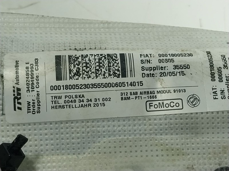 Recambio de airbag lateral delantero izquierdo para ford ka (ru8) 1.2 referencia OEM IAM  00018005230 