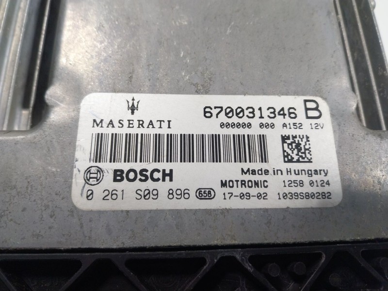 Recambio de centralita motor uce para maserati levante 3.0 v6 twinturbo cat referencia OEM IAM  670031346 