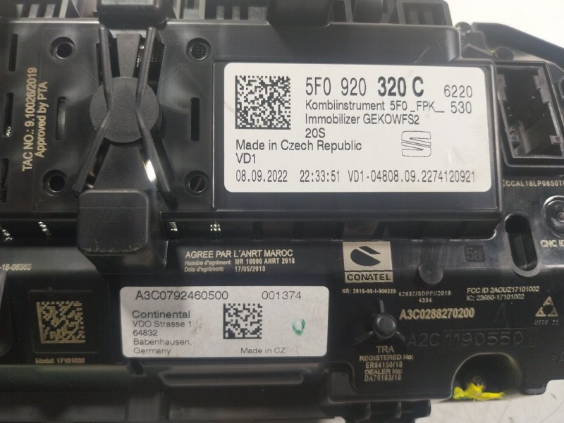 Recambio de cuadro instrumentos para seat ateca (kh7) 1.5 16v tsi act referencia OEM IAM 5F0920320C 5F0920320C 