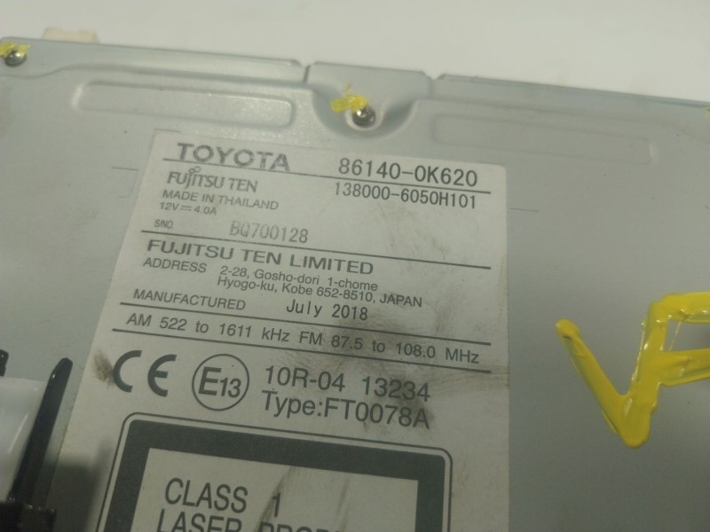 Recambio de sistema navegacion gps para toyota hilux referencia OEM IAM 861400K620 861400K620 