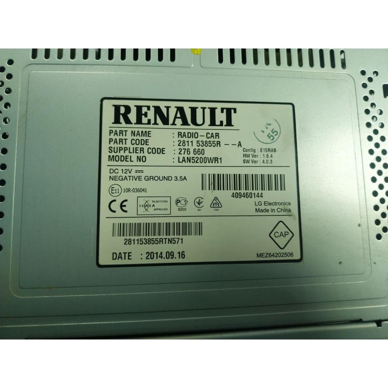 Recambio de pantalla multifuncion para dacia duster (hs_) 1.5 dci (hsaj) referencia OEM IAM 281151851R 281153855R 