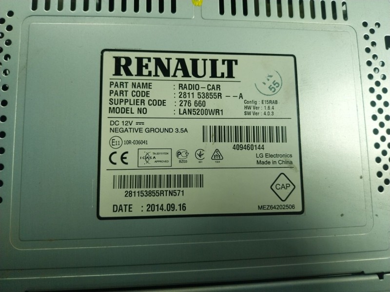 Recambio de pantalla multifuncion para dacia duster (hs_) 1.5 dci (hsaj) referencia OEM IAM 281151851R 281153855R 