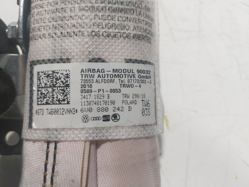 Recambio de airbag lateral delantero derecho para skoda fabia iii (nj3) 1.0 referencia OEM IAM 6V0880242D 6V0880242D 