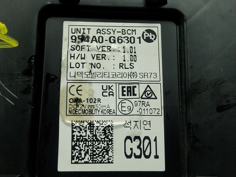 Recambio de modulo electronico para kia picanto iii (ja) 1.0 referencia OEM IAM  954A0G6301 