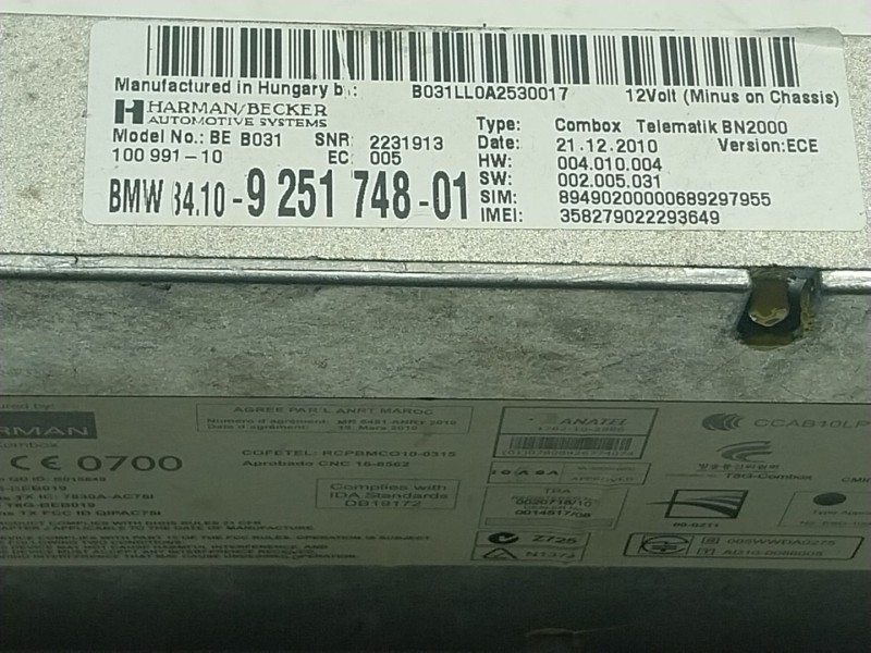 Recambio de modulo electronico para bmw x6 (e71, e72) xdrive 40 d referencia OEM IAM  925174801 