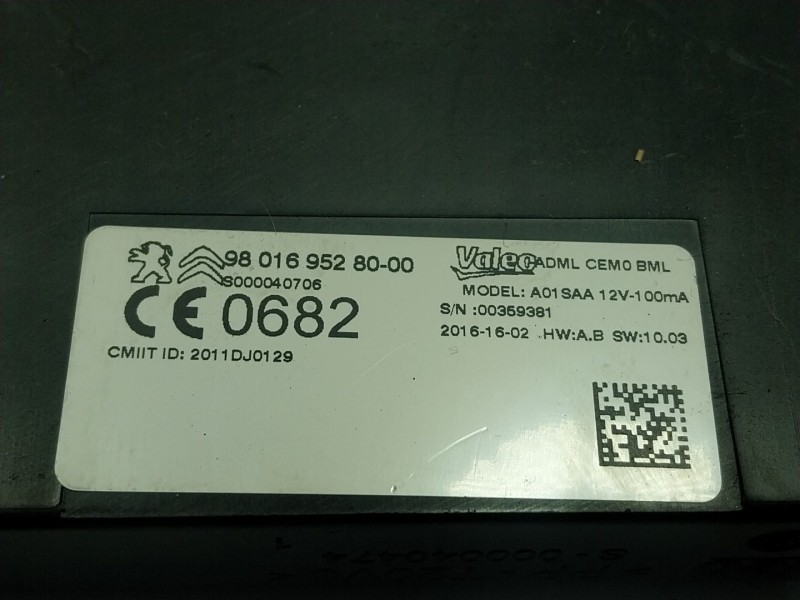 Recambio de modulo electronico para peugeot 508 i (8d_) 1.6 bluehdi 120 referencia OEM IAM  960169528000 