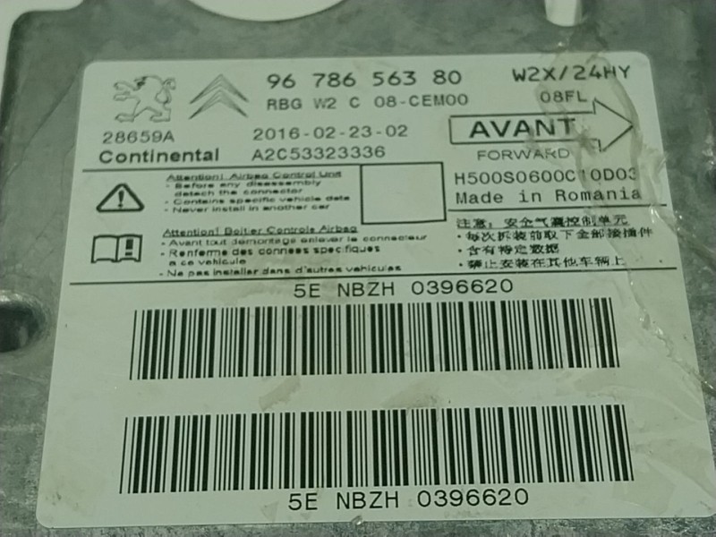 Recambio de centralita airbag para peugeot 508 i (8d_) 1.6 bluehdi 120 referencia OEM IAM  9678656380 