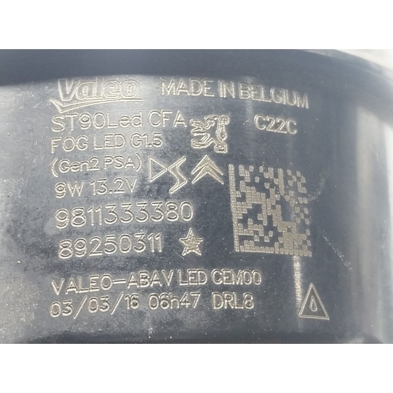 Recambio de faro antiniebla izquierdo para peugeot 508 i (8d_) 1.6 bluehdi 120 referencia OEM IAM  9811333380 