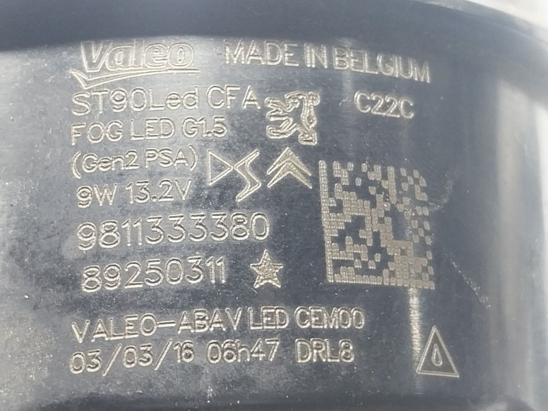 Recambio de faro antiniebla izquierdo para peugeot 508 i (8d_) 1.6 bluehdi 120 referencia OEM IAM  9811333380 