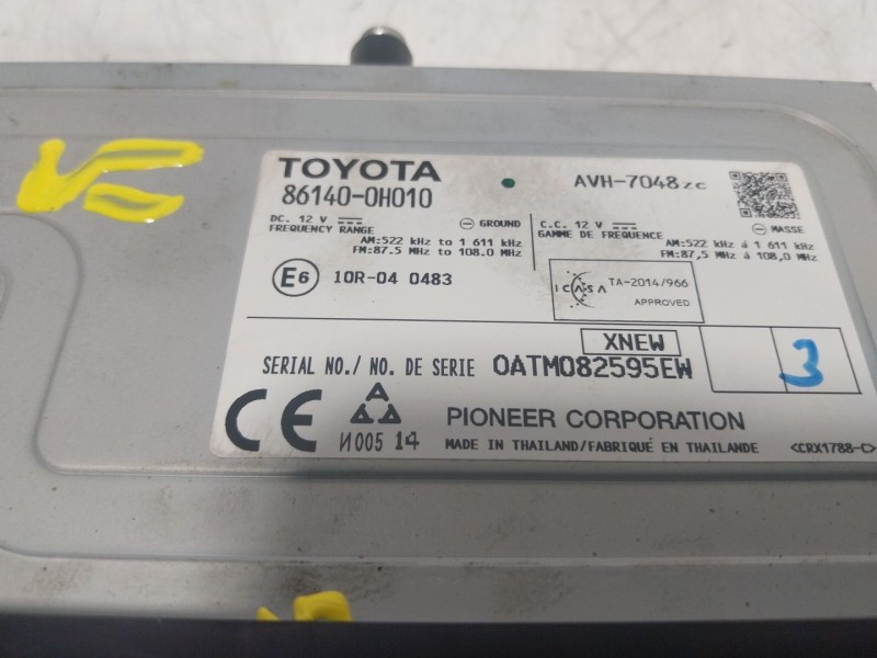 Recambio de sistema audio / radio cd para toyota aygo (_b4_) 1.0 (kgb40) referencia OEM IAM 861400H010 861400H010 