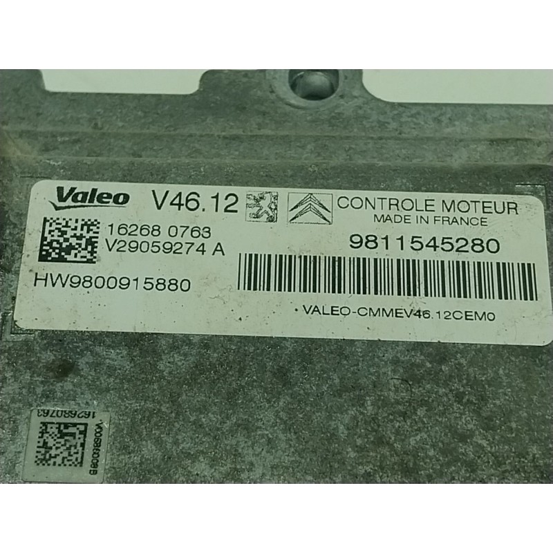 Recambio de centralita motor uce para citroën c4 cactus 1.2 vti 82 referencia OEM IAM  9811545280 