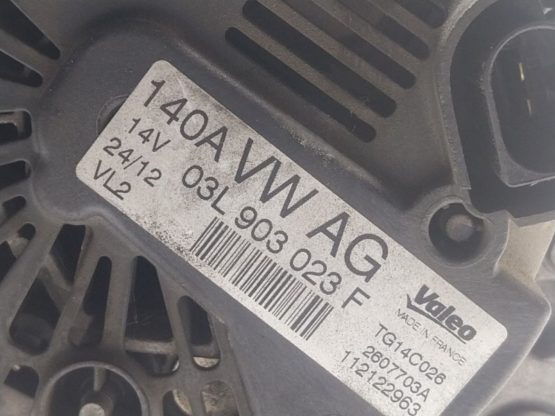Recambio de alternador para volkswagen polo v (6r1, 6c1) 1.6 tdi referencia OEM IAM 03L903023F 03L903023 
