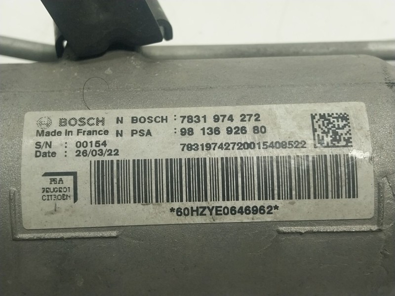 Recambio de cremallera direccion para peugeot expert furgoneta (v_) 1.5 bluehdi 100 referencia OEM IAM 9813692680 9813692680 