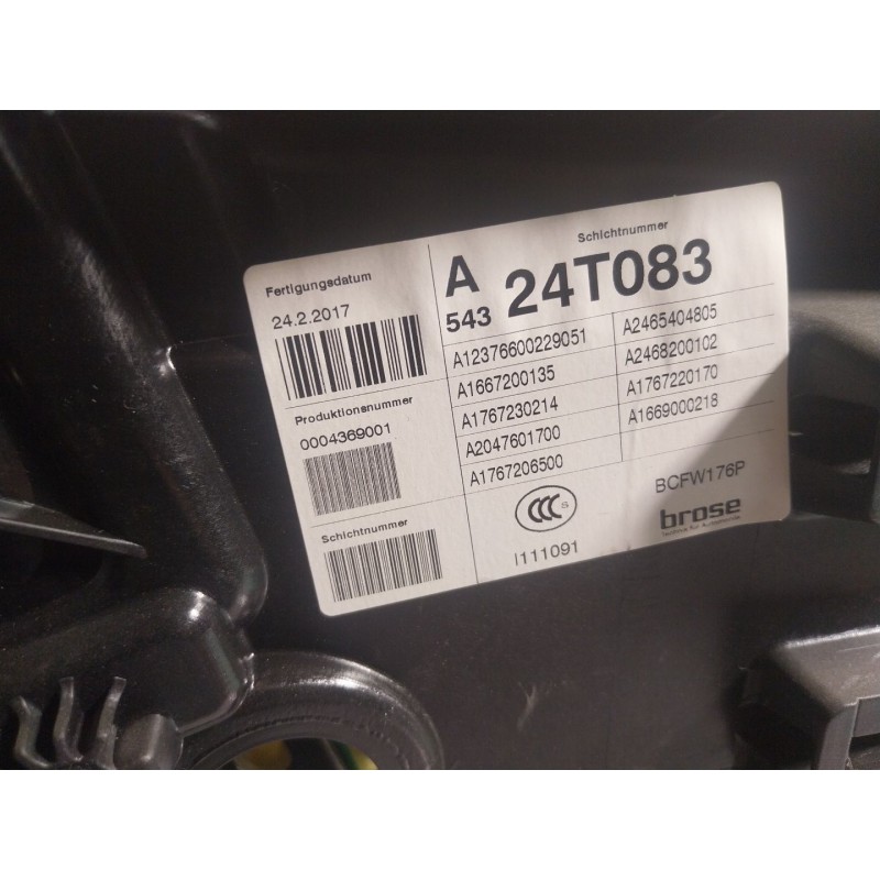 Recambio de elevalunas delantero izquierdo para mercedes-benz clase a (w176) a 200 (176.043) referencia OEM IAM  A1667200135 