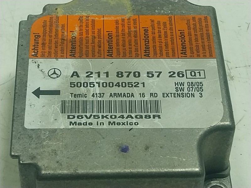 Recambio de centralita airbag para mercedes-benz cls (c219) cls 350 (219.356) referencia OEM IAM  A2118705726Q1 