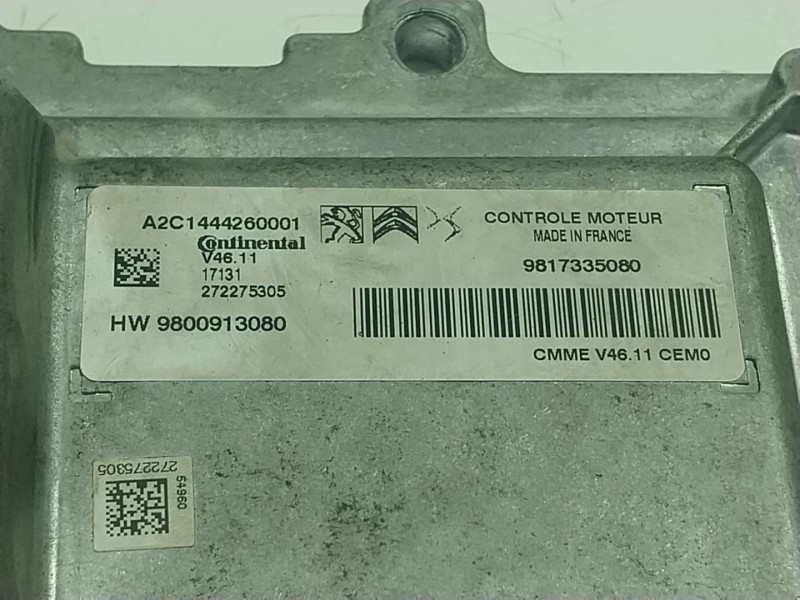 Recambio de centralita motor uce para citroën c3 / c3 origin iii (sx) 1.2 vti 82 referencia OEM IAM  98173335080 