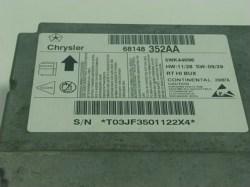 Recambio de centralita airbag para chrysler grand voyager v (rt) 2.8 crd referencia OEM IAM  68148352AA 
