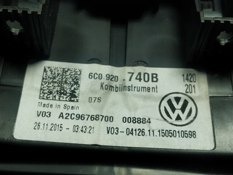 Recambio de cuadro instrumentos para volkswagen polo v (6r1, 6c1) 1.0 referencia OEM IAM  6C0920740B 