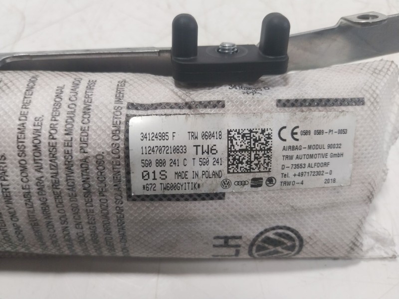 Recambio de airbag lateral delantero izquierdo para seat leon (5f1) 1.2 tsi referencia OEM IAM  5G0880241C 