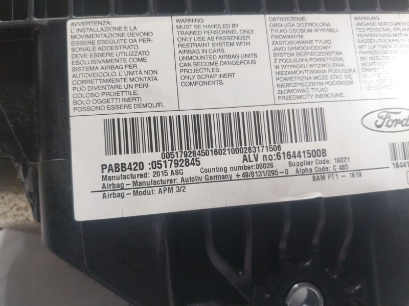 Recambio de airbag delantero derecho para ford ka (ru8) 1.2 referencia OEM IAM  051792845 