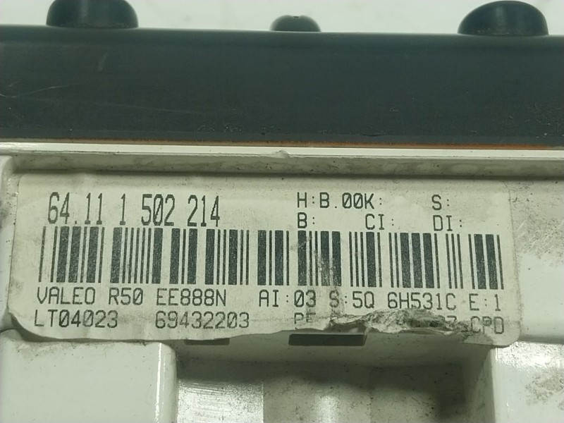 Recambio de mando calefaccion / aire acondicionado para mini mini descapotable (r52) cooper referencia OEM IAM  1502214 
