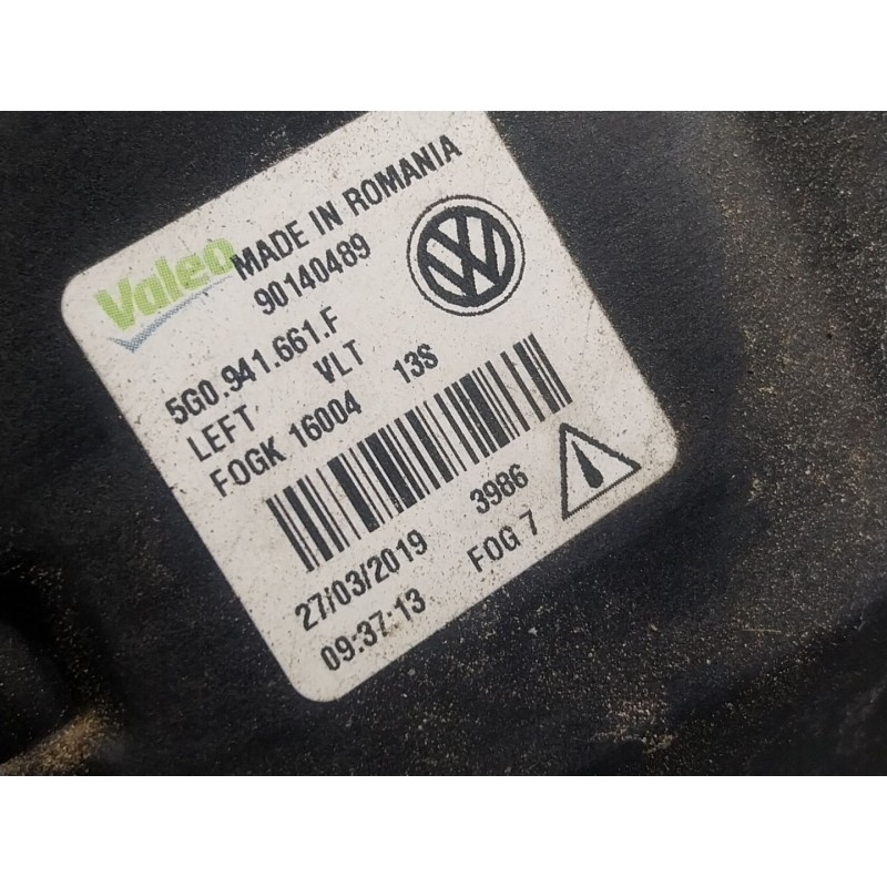 Recambio de faro antiniebla izquierdo para volkswagen golf vii (5g1, bq1, be1, be2) 1.6 tdi referencia OEM IAM 5G0941661F 5G0941