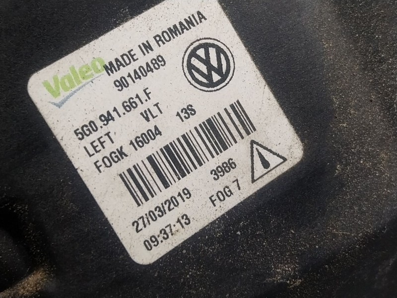 Recambio de faro antiniebla izquierdo para volkswagen golf vii (5g1, bq1, be1, be2) 1.6 tdi referencia OEM IAM 5G0941661F 5G0941