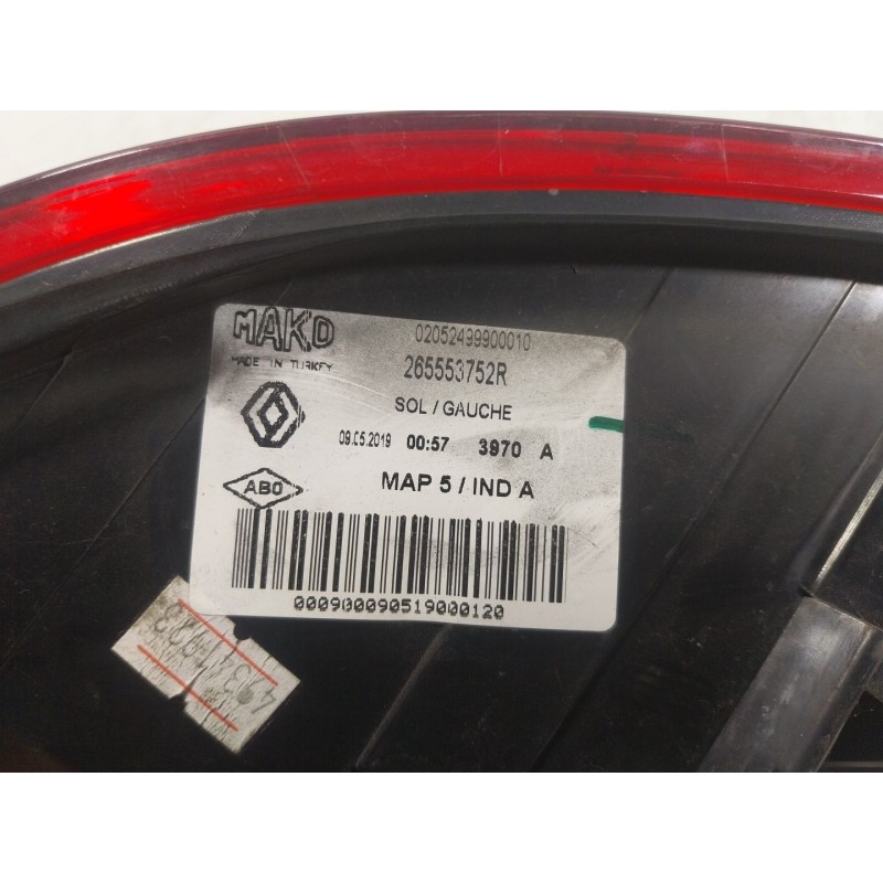 Recambio de piloto trasero izquierdo para renault clio iv (bh_) 1.5 dci 90 referencia OEM IAM 265553752R 265553752R 