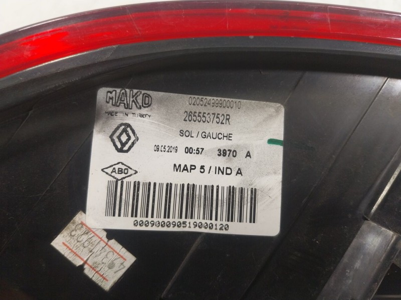 Recambio de piloto trasero izquierdo para renault clio iv (bh_) 1.5 dci 90 referencia OEM IAM 265553752R 265553752R 