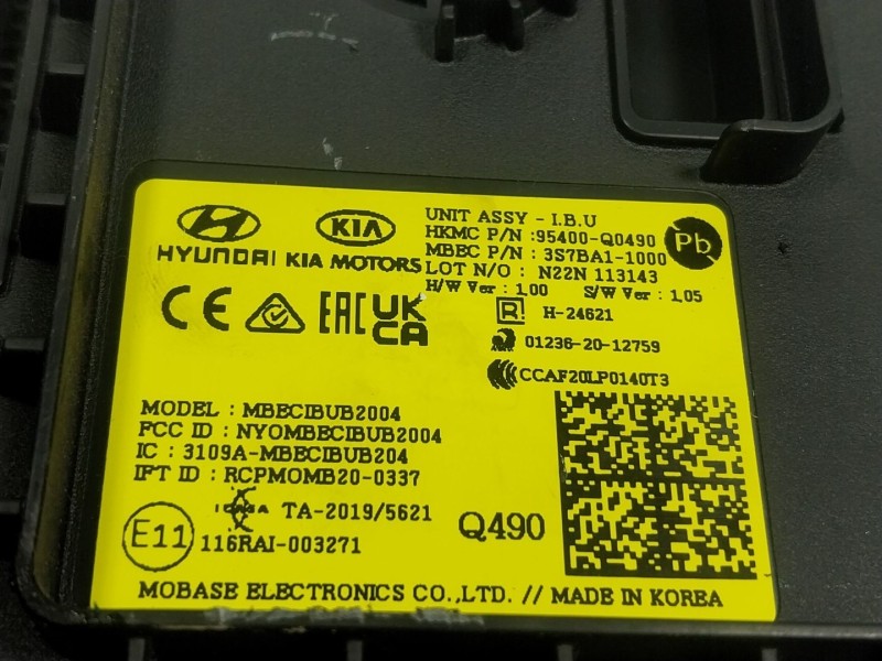 Recambio de modulo electronico para hyundai bayon (bc3) 1.0 t-gdi referencia OEM IAM  95400Q0490 