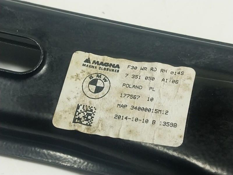 Recambio de elevalunas trasero derecho para bmw 3 (f30, f80) 320 d referencia OEM IAM  7351050 