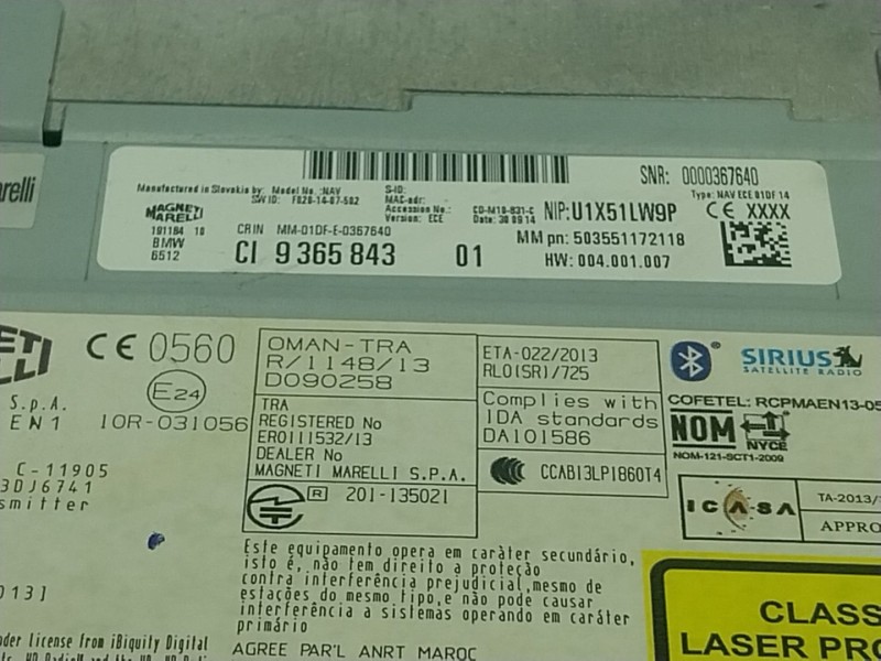 Recambio de sistema audio / radio cd para bmw 3 (f30, f80) 320 d referencia OEM IAM  936584301 