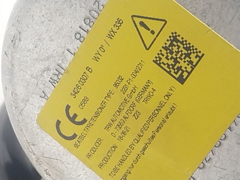 Recambio de cinturon seguridad trasero izquierdo para bmw x3 (g01, f97) xdrive 20 d referencia OEM IAM  34260307B 