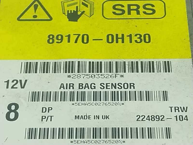 Recambio de centralita airbag para toyota aygo (_b4_) 1.0 (kgb40) referencia OEM IAM 891700H130 891700H130 