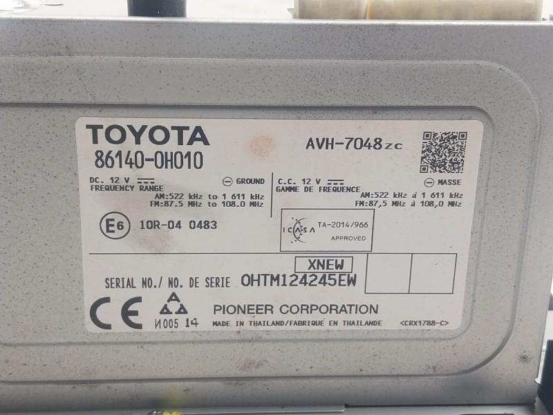 Recambio de sistema audio / radio cd para toyota aygo (_b4_) 1.0 (kgb40) referencia OEM IAM 861400H010 861400H010 