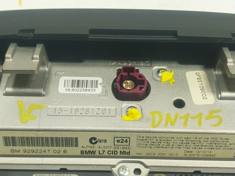 Recambio de pantalla multifuncion para bmw 3 (f30, f80) 320 d referencia OEM IAM 65509292247 929224702 