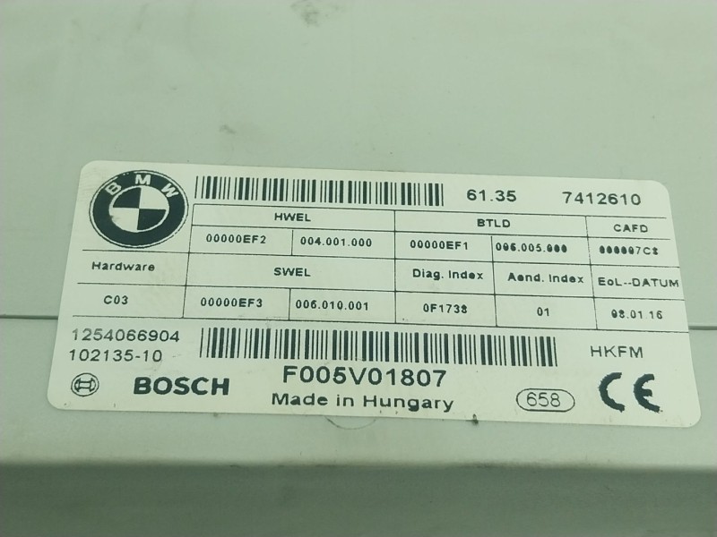 Recambio de modulo electronico para bmw x5 (f15, f85) xdrive 25 d referencia OEM IAM  7412610 