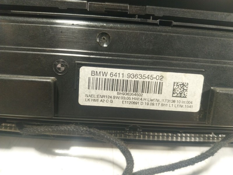 Recambio de mando climatizador para bmw 3 touring (f31) 320 d referencia OEM IAM  936354502 