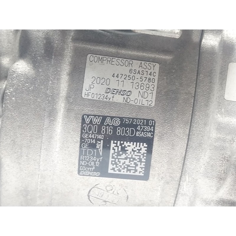 Recambio de compresor aire acondicionado para volkswagen tiguan (ad1, ax1) 2.0 tdi referencia OEM IAM  3Q0816803D 