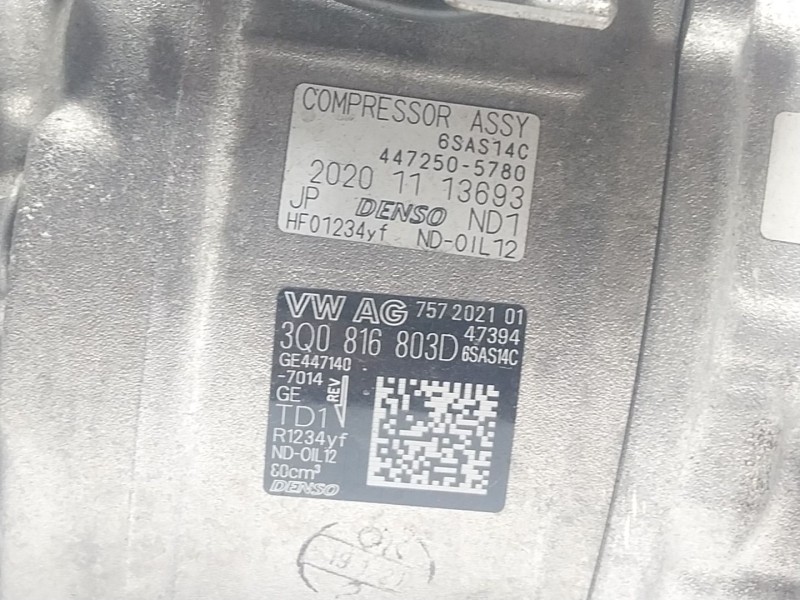 Recambio de compresor aire acondicionado para volkswagen tiguan (ad1, ax1) 2.0 tdi referencia OEM IAM  3Q0816803D 
