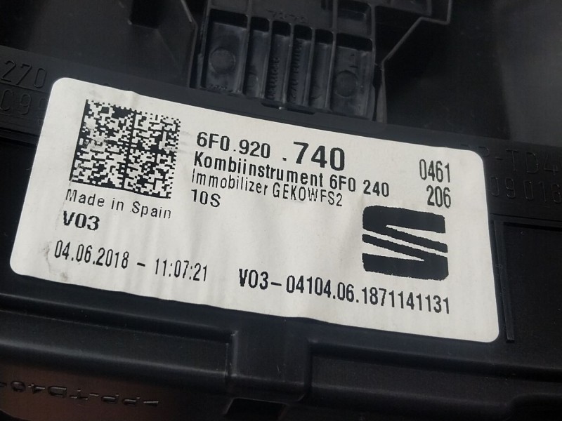 Recambio de cuadro instrumentos para seat arona (kj7, kjp) 1.0 tsi referencia OEM IAM 6F0920740 6F0920740 