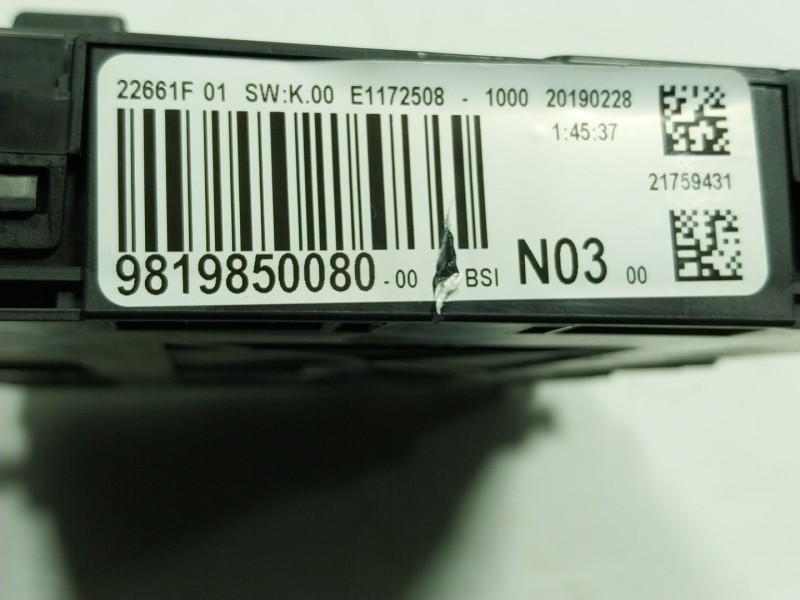 Recambio de caja reles / fusibles para peugeot 2008 i (cu_) 1.2 vti referencia OEM IAM  9819850080 