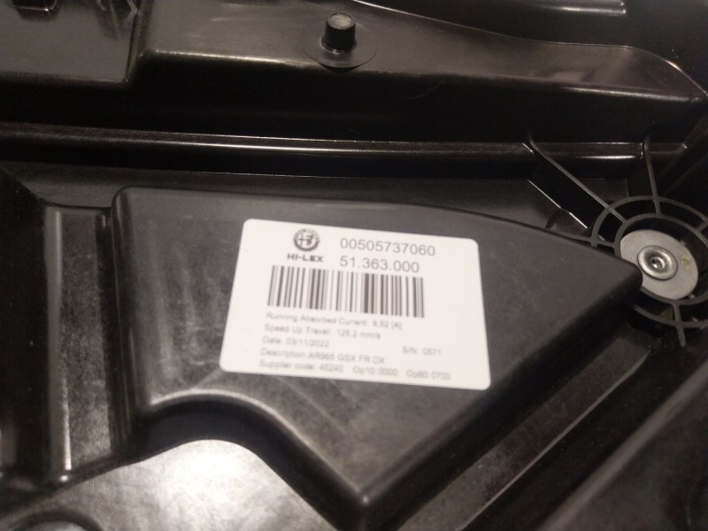 Recambio de elevalunas delantero derecho para alfa romeo tonale (965_) 1.5 mild hybrid referencia OEM IAM  00505737060 